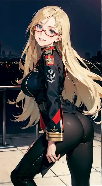 hornet II, hornet(azurlane), one woman, beauty, big breasts, large ass, green eyes, makeup, long hair, hair longer than body, fluffy hair, long twin tails, hair longer than body, extremely long hair, blonde hair, busty, adult woman, black bunny suit, black...