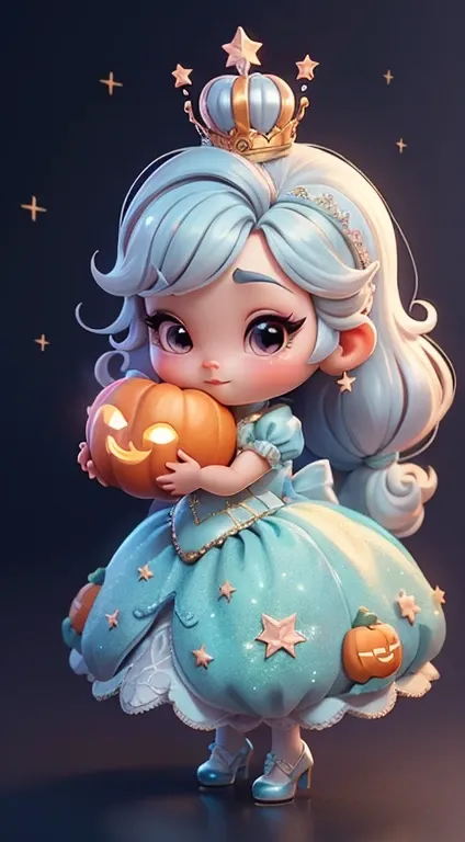 Create a Baby Tchibi Cinderela character in 8K resolution.

《tchibi》cinderela doll: captivating way. Create a chibi version of the Disney princess Cinderella, holding a small, glittery pumpkin in her hand, with stars and glitter surrounding her, in a magic...