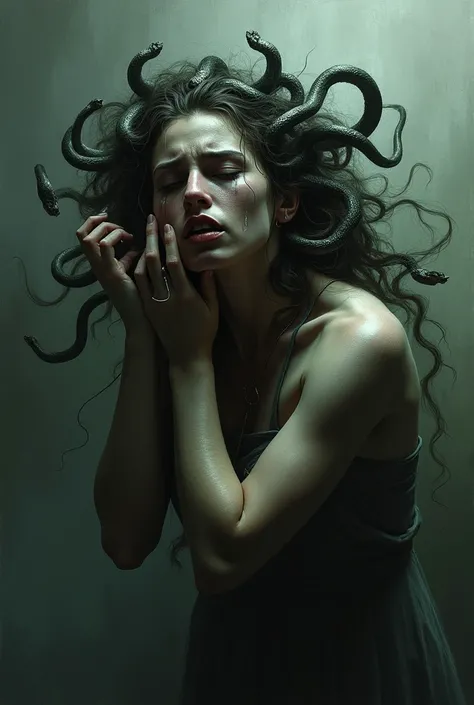 Medusa the gorgon crying