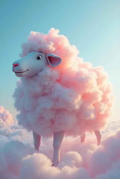 Huge sheep，Made of colorful clouds,Aerial,uhd, masterpiece, high details, high quality, best quality, highres