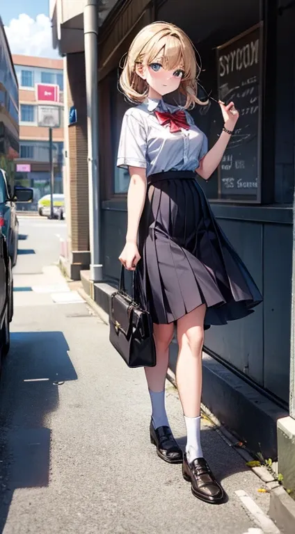 midi skirt,High school girl,After school