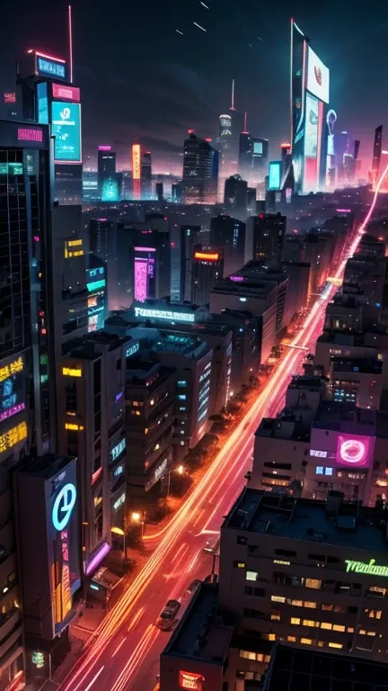 futuristic city, cyberpunk, violence, decadence, futuristic society, Viral 80s anime cyberpunk city wallpaper in 4K quality, in the style of digital illustration
inspired by guweiz, featuring urbane buildings, at night, neon lights, aerial view, Trending o...