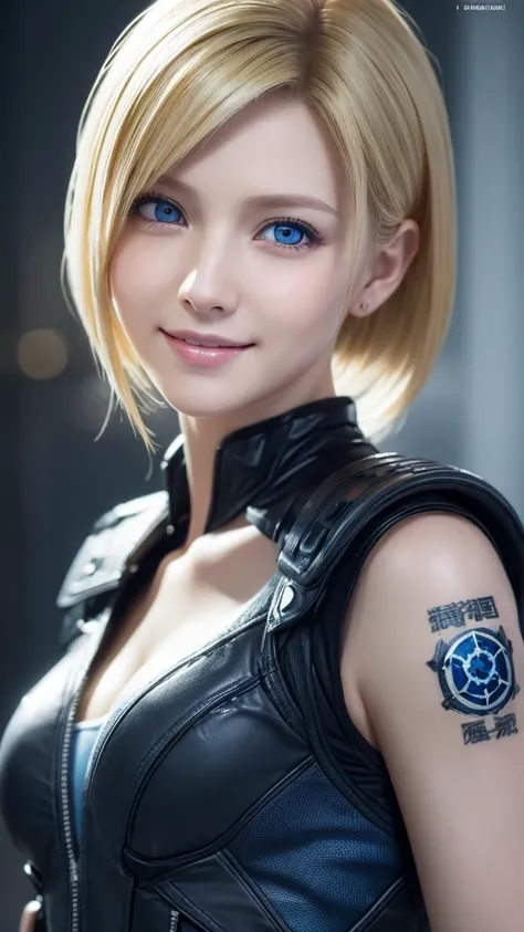 blonde、blue eyes、smile、Similar to Ada from Biohazard、Similar to Ada from Biohazard、Ada Wong lookalike、No background、No background、