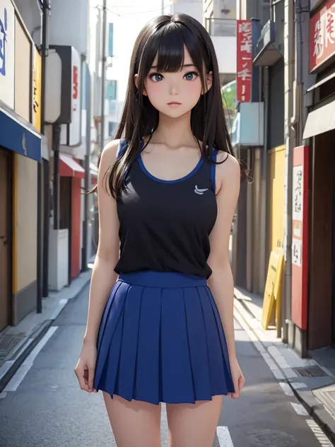 8k, Best Quality, The real picture, Intricate details, Very detailed, Ultra-high resolution, Depth Field, (Realistic,Realistic:1.2), Tabletop, (Full Body Shot), ((1 girl)), ((Standing pose)), eye_Chan, so beautiful, innocent big eyes, Beautiful breasts:1.5...