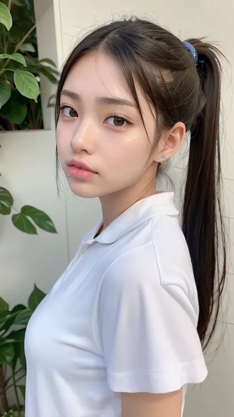 High resolution raw color photos, Professional photography, High resolution face, (Fine grain, Highly detailed skin, Highly detailed nose, Highly detailed mouth:1.2), Perfect Anatomy, all_white_clothes, female, 18_years_old, Japanese, average_height, slim,...