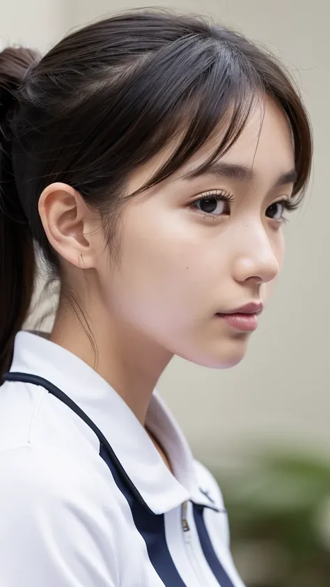 High resolution raw color photos, Professional photography, High resolution face, (Fine grain, Highly detailed skin, Highly detailed nose, Highly detailed mouth:1.2), Perfect Anatomy, all_white_clothes, female, 18_years_old, Japanese, average_height, slim,...