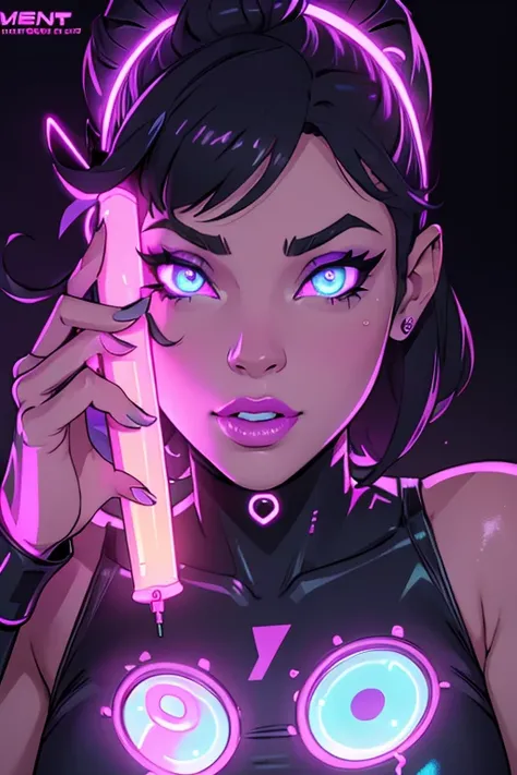 (score_9_up, score_8_up), score_7_up, 1girl, glowing neon cum, masturbate,glowing neon lipstick, glowing neon eye shadow,