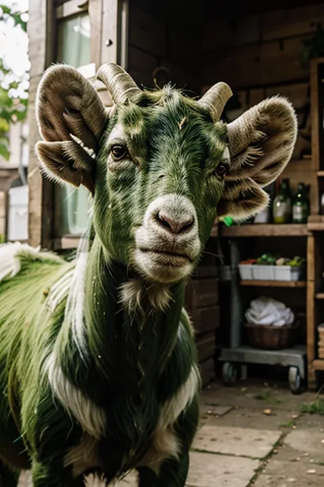 a green goat