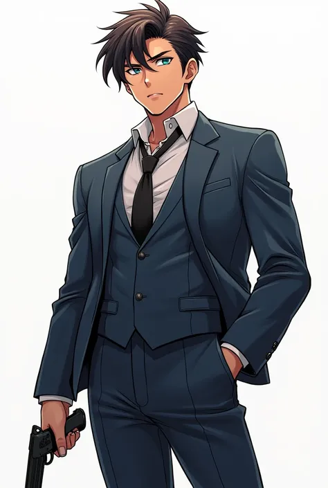 Anime,Bodyguard,handsome,Teenager,Bad,White background