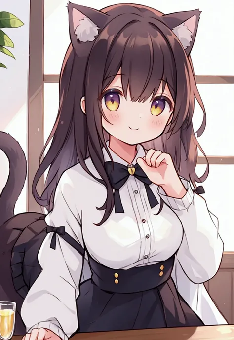 Girl,Cat ears,smile,Cat Pose