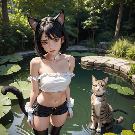 ((ultra realistic)), ((perfect image)), ((perfect face)), ((ultra detailed)), ((full body)), ((perfect body)),1 girl with cat ea...