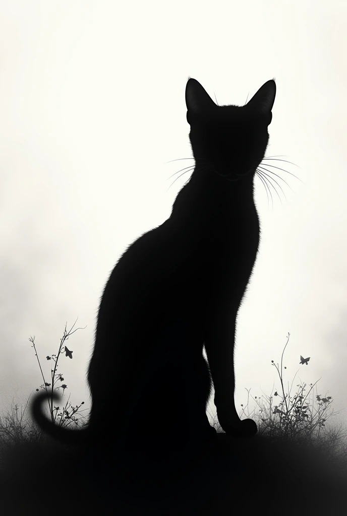 Silhouette image of a mysterious cat