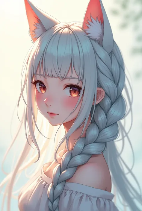 Very long hair, Cat ears, Braids, Cat ears, Blushing, 