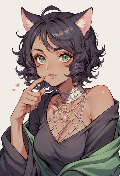 cat girl, sexy ,Sister,tarada,long black curly calluses ,no cio