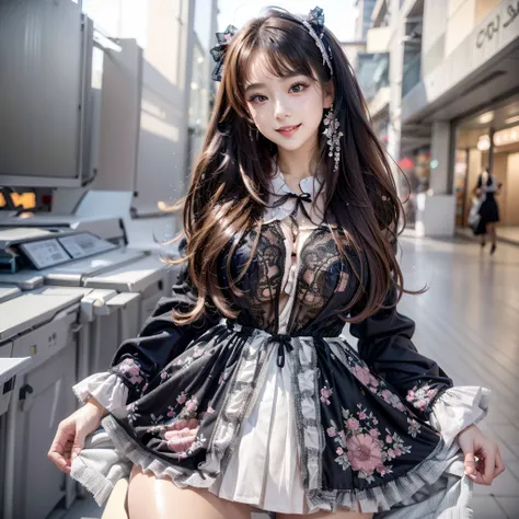 One beautiful girl、Fair skin、Round face、Big eyes、Droopy eyes、Cute beautiful girl、Young beautiful girl、Stylish、Her legs are also slender and long.。A fantastic seaside park、Galaxy space glowing background、A whole dream world。Do a dynamic dance、Taking light s...