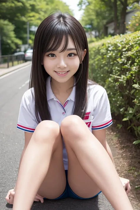 High quality masterpiece, 8k, , Japanese Girls, RAW Photos, Absurd, Winner portrait smile face, 笑face, Alone, Uniform, Summer Clothes Idol&#39;face, violet, Gardenia, Delicate girl, Long black hair, Dark Eyes, Upper body digital SLR, Observe the audience, ...