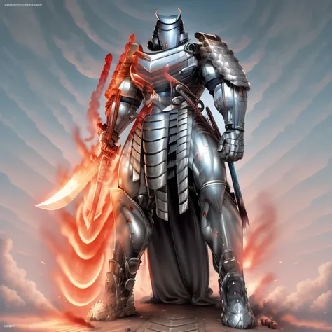 silver samurai.
- masterpiece. best quality. full body. 1boy.
- armor suit. (full armor. cyborg. science fiction. combat helmet) 
- dominating silver samurai. silver samurai is over 1000 meters long. focus GIANT mechanical Muscular silver samurai is trampl...