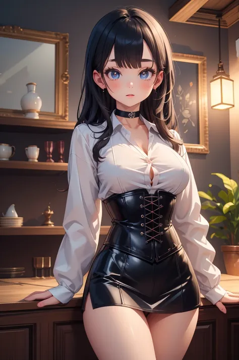 full body Waifu beautiful detailed eyes, beautiful detailed lips, extremely detailed eyes and face, longeyelashes, 1girl, sensual, young woman, sexy medium / large breasts, beautiful feminine face, nice sexy thighs, slim, sexy, erotic, beautiful clothes, p...