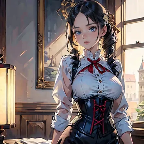 full body Waifu beautiful detailed eyes, beautiful detailed lips, extremely detailed eyes and face, longeyelashes, 1girl, sensual, young woman, sexy medium / large breasts, beautiful feminine face, nice sexy thighs, slim, sexy, erotic, beautiful clothes, p...