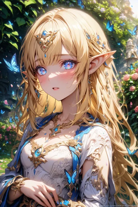 absurdres, highres, ultra detailed, hdr, master piece, zelda, blonde hair with bangs, expressive blue eyes, woman, best quality,...