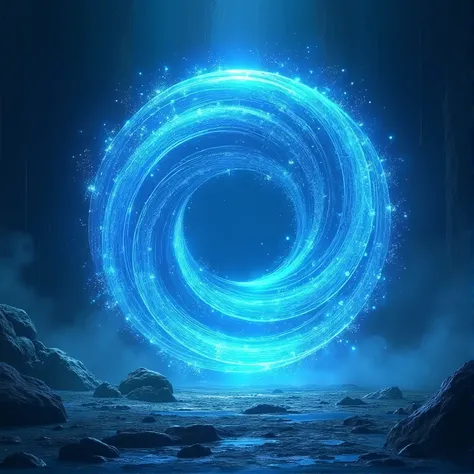 blue spiraling circle, portal, glowing effect, png