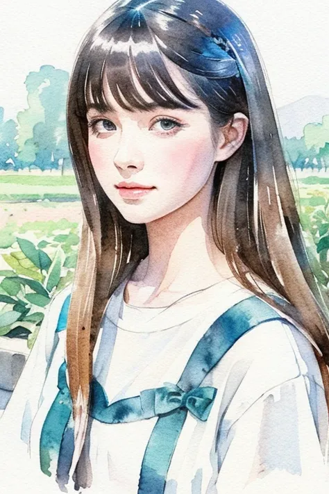 Beautiful girl, watercolor, illustration,