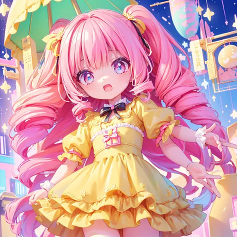 (8k, Best Quality, Masterpiece: 1.2),超High resolution,Super detailedな顔,Detailed eyes,Absurd, The absolute solution, incredibly Absurd, High resolution, Super detailed, Official Art,break,1 female, difficult,Holding a black parasol,Long Hair, Pink Hair,(Dri...