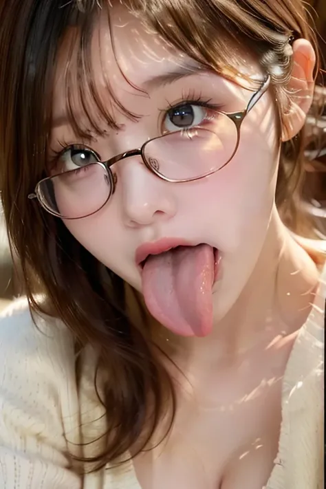 woman, beautiful girl, 、 baby face, Top quality realistic skin, Eyes are focused, 20 years old, Sticking out tongue, Focus on the mouth, Open your mouth, Long Tongue, saliva, Open your mouth , You can see inside the mouth, Open your mouth  Sticking out ton...