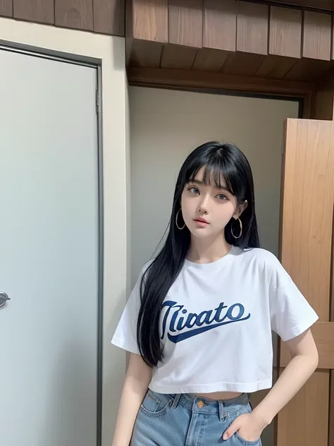 Hinata hyuga standing stylish,Very beautiful  tiktok video, talking , very cute features, cute features, 8 k ultra realistic, live footage, iphone video, live, real footage, trending on artstatoon, Her shirt says Rama, Her shirt has Rama written on it, Ram...