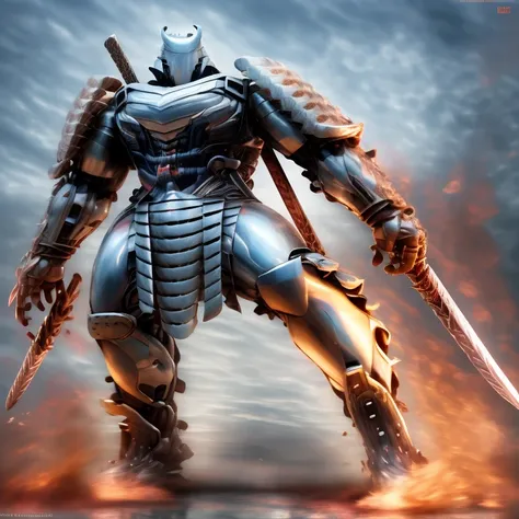 silver samurai.
- masterpiece. best quality. full body. 1boy.
- armor suit. (full armor. cyborg. science fiction. combat helmet) 
- dominating silver samurai. silver samurai is over 1000 meters long. focus GIANT mechanical Muscular silver samurai is trampl...