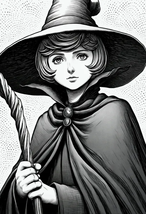 score_9, score_8_up, score_7_up, source_anime break, 1girl, solo, white background, schierke, bob cut, witch, medium breasts, wi...