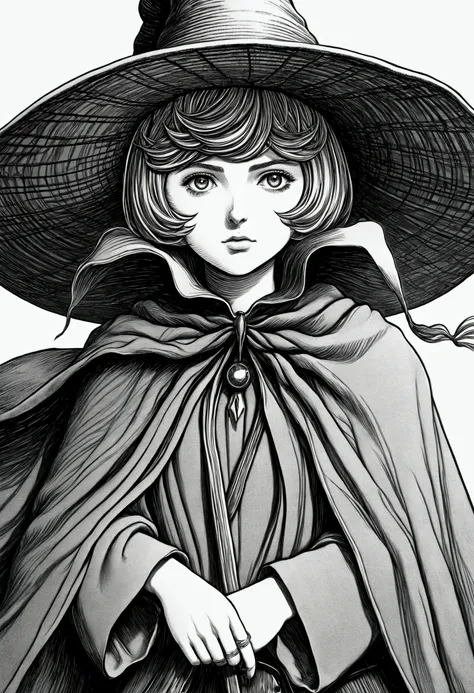 score_9, score_8_up, score_7_up, source_anime break, 1girl, solo, white background, schierke, bob cut, witch, medium breasts, wi...