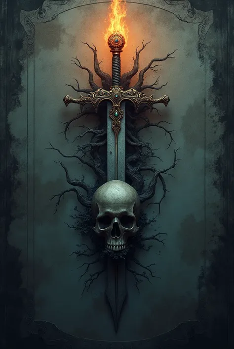 Wall paper , sword , skull, flame 