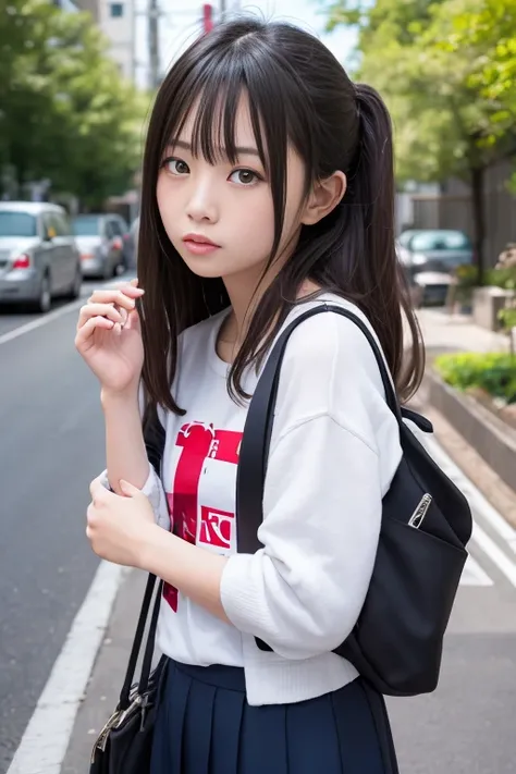 Masterpiece, 8k, , Japanese Girls, RAW Photos, Absurd, 受賞ポートレート笑face, 笑face, Alone, Uniform, Summer Clothes Idol&#39;face, violet, Gardenia, Delicate girl, Long black hair, Dark Eyes, Upper body digital SLR, Observe the audience, Frank, Sophisticated, Like...