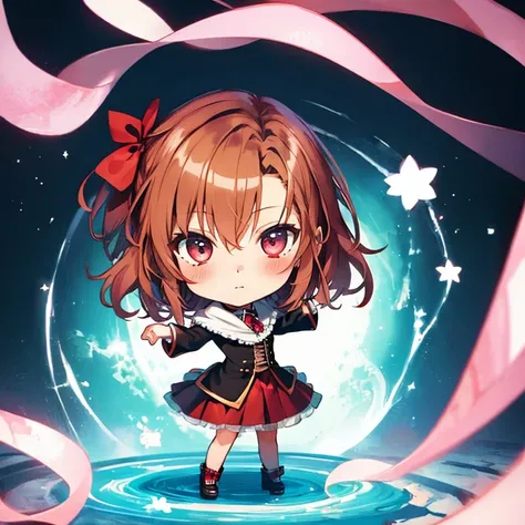 (Chibi:1.5), full body, alone, magician, (masterpiece), highest quality, 1girl, Misaka Mikoto