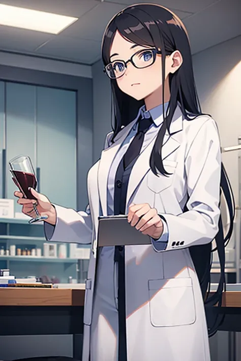 researcher，Glasses，laboratory，Long hair