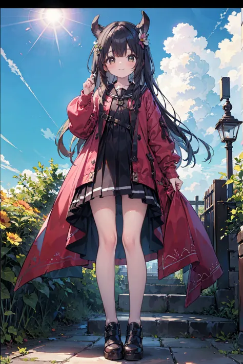 absurd, absolute resolution, incredibly absurd, super high quality, super detailed, official art, unity 8k wall, masterpiece
BREAK
One , innocent, little devil, small and young toddler, cute tiny baby body size , cute smile ,  (Super detailed),  ((Standing...