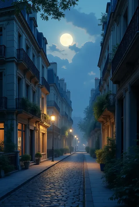 A June dawn where you could see the streets and houses of Paris without street lights, only illuminated by the moon