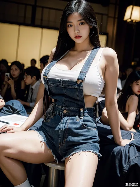 Asian Woman，Wearing black stockings，White suspenders，Wear it with denim shorts。Sexy，Big breasts are attractive，First Perspective，White skin，Looking at the audience&#39;s point of view is from above　gigantic breasts gigantic breasts gigantic breasts giganti...