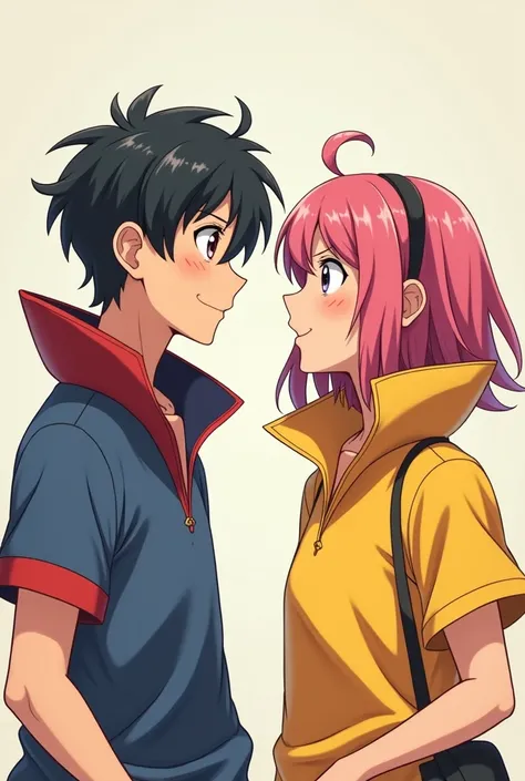 Anime Man and Woman both wearing a Massive Popped Collar Polo