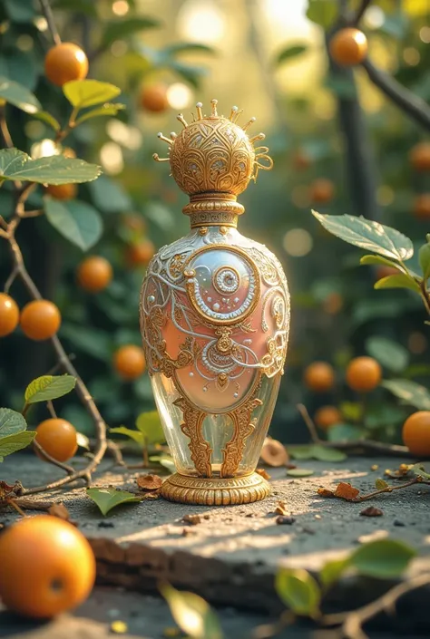 Cosmic design of perfume bottle with sweet scent ,Fruit trees , Luxurious and elegant bottle