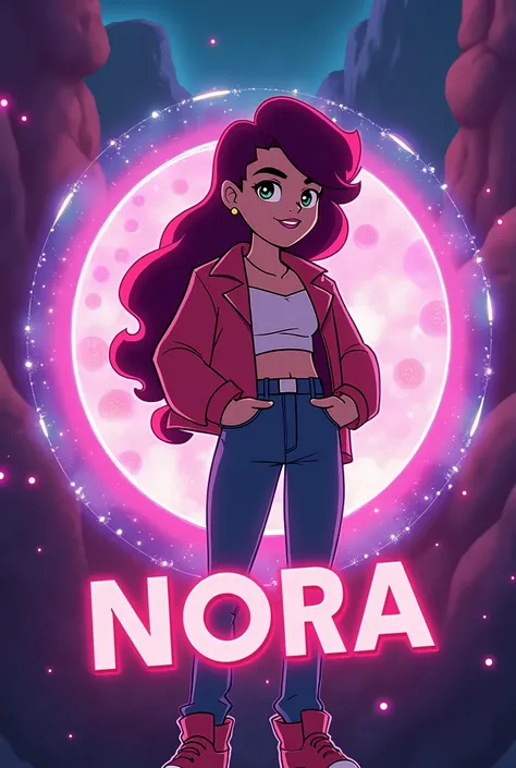 Channel slogan saying written: Steven Universe Nora AU 