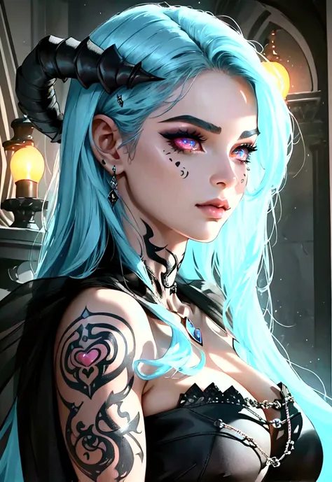 beautiful digital artwork, beautiful digital art, detailed gorgeous face, 10k high quality detailed art, very beautiful digital art, digital art. highly detailed, beautiful detailed body, Create a hyper detailed photograph of a perfectly simetrical tattooe...