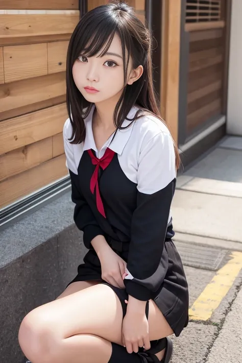 Masterpiece, 8k, , Japanese Girls, RAW Photos, Absurd, 受賞ポートレート笑face, 笑face, Alone, Uniform, Summer Clothes Idol&#39;face, violet, Gardenia, Delicate girl, Long black hair, Dark Eyes, Upper body digital SLR, Observe the audience, Frank, Sophisticated, Like...