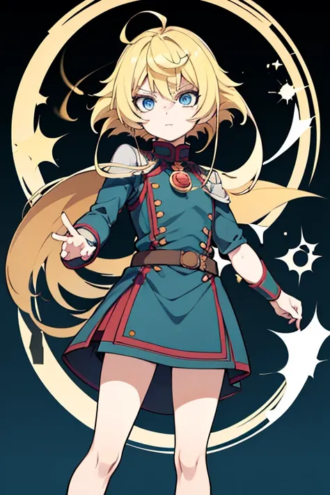 Anime girl with blonde hair and blue eyes wearing a uniform, Demon Slayer Roy Finn, Rin, صورة In anime style, Anime Mo, In anime style, Picture of a female anime heroine, Made with Anime Artist Studio, High-quality fan art, portrait knights of zodiac girl,...