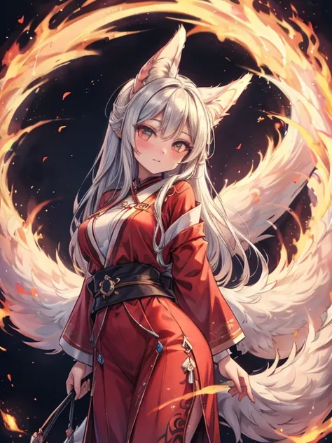 azuna, bend fire, kitsune ears