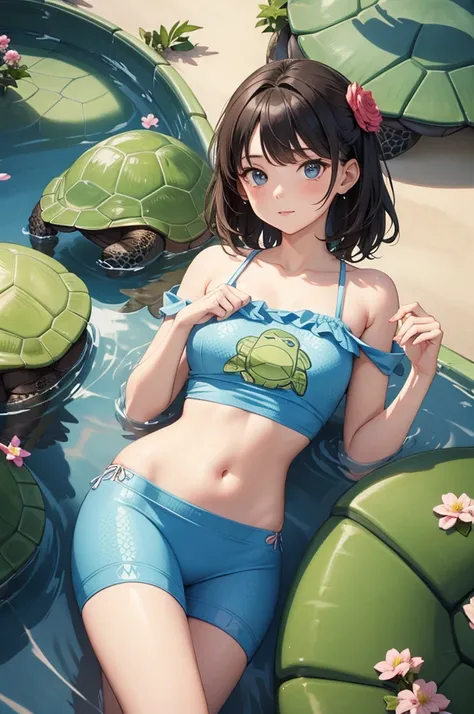 1girl, Turtle pattern