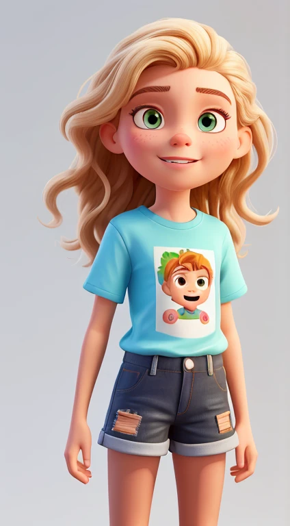 a close up of a person wearing shorts and a tank top, a character portrait, inspired by Kaja Foglio, zbrush central contest winner, red afro dreadlocks on fire, pixar cute character design, for hire 3d artist, light skinned african young girl