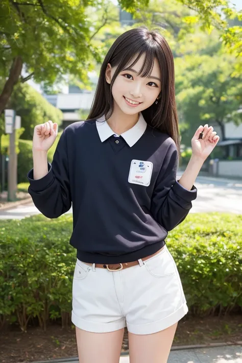 High quality masterpiece, 8k, , Japanese Girls, RAW Photos, Absurd, Winner portrait smile face, 笑face, Alone, Uniform, Summer Clothes Idol&#39;face, violet, Gardenia, Delicate girl, Long black hair, Dark Eyes, Upper body digital SLR, Observe the audience, ...