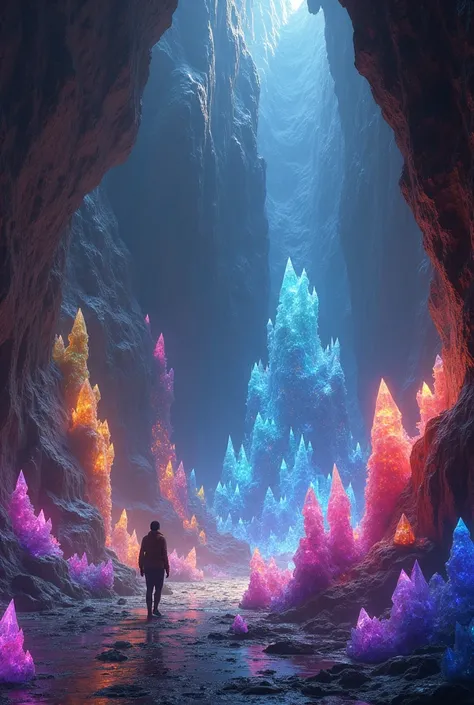 Create a cave full of colored crystals